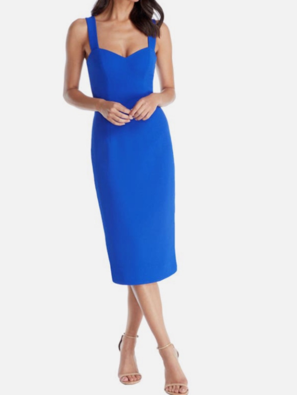 Dress the Population Nicole Sweetheart Neck Electric Blue Cocktail Dress